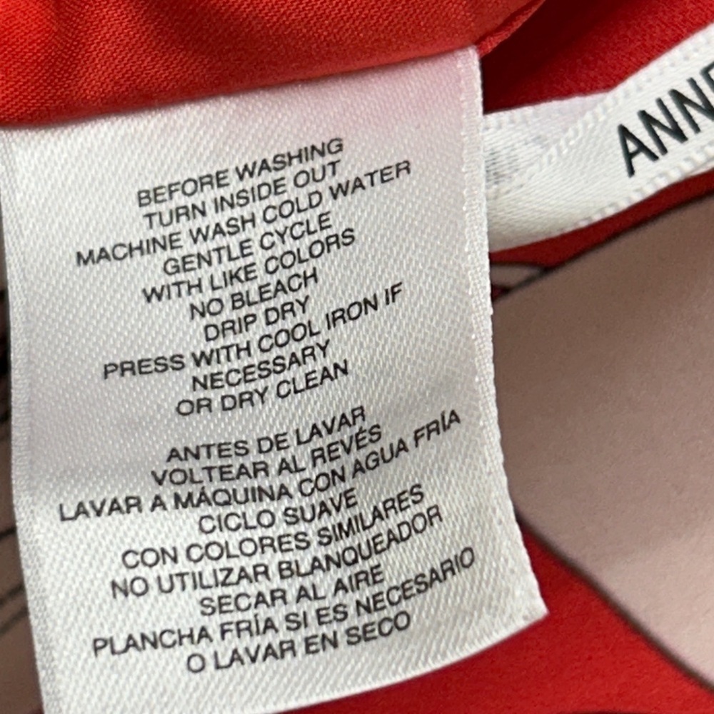 Anne Klein New With Tag Red and White Floral High Low Dress Size 14 - Picture 10 of 11